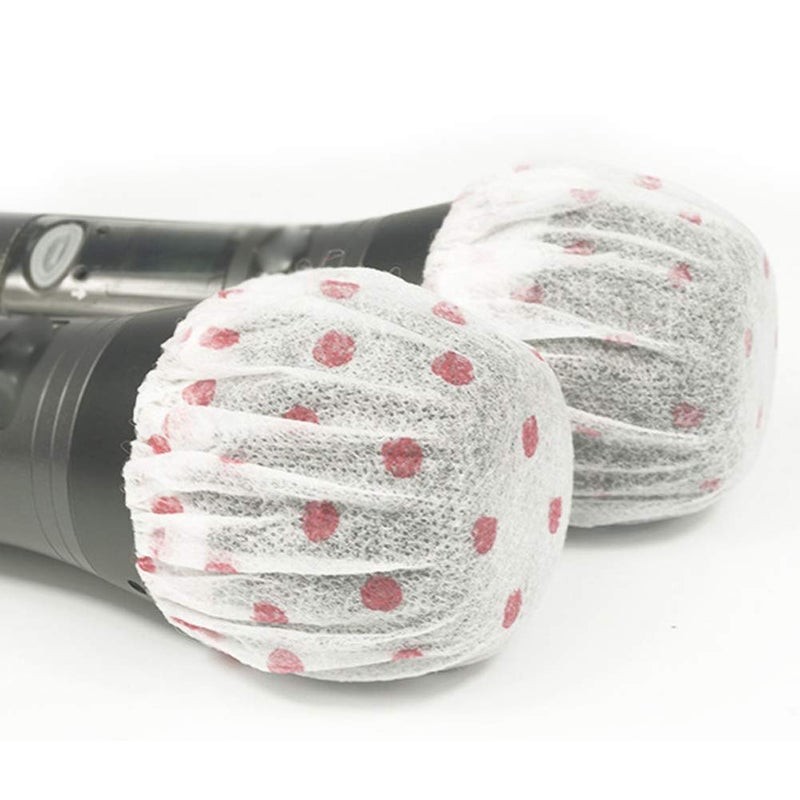 Teensery 100 Pcs (50 Pack) Disposable Microphone Cover Non-Woven Handheld Microphone Windscreen Protective Cap for Karaoke, Recording Room, Stage Performance - Image 2